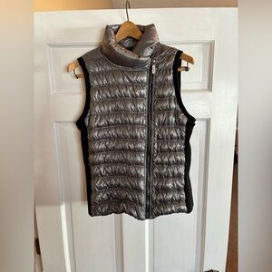 Women’s Calvin Klein Silver and Black Puffer Vest Size Medium
